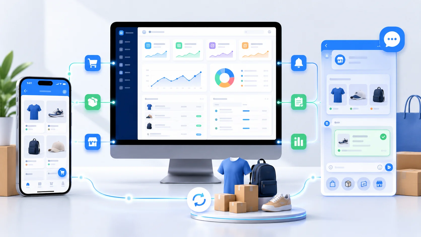 App bán hàng đa kênh — Web, Zalo Mini App, Mobile — đồng bộ tồn kho và đơn hàng realtime